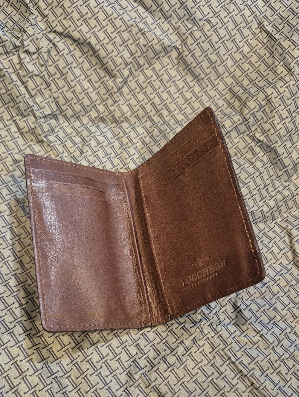 LUCCHESE Bootmaker Crocodile Leather Bifold Wallet Brand New
